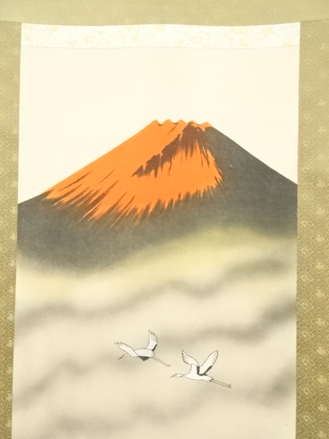 道具 ] - 道具 秀峰筆 赤富士 肉筆絹本掛軸（共箱） | ネットショップ